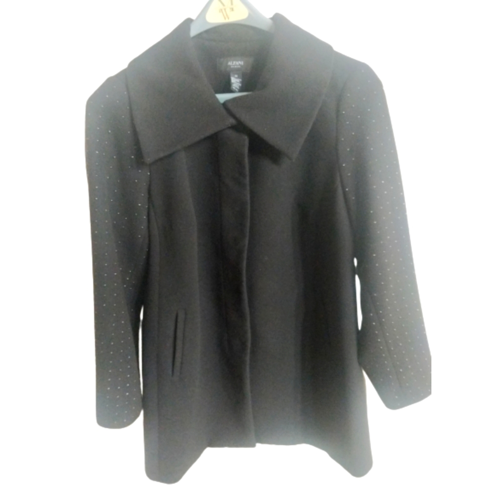 Alfani Women Black Coat Women Beaded